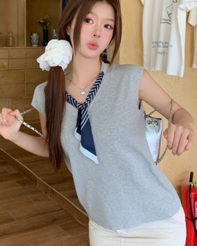 Niche with scarves slim Casual summer all-match tops
