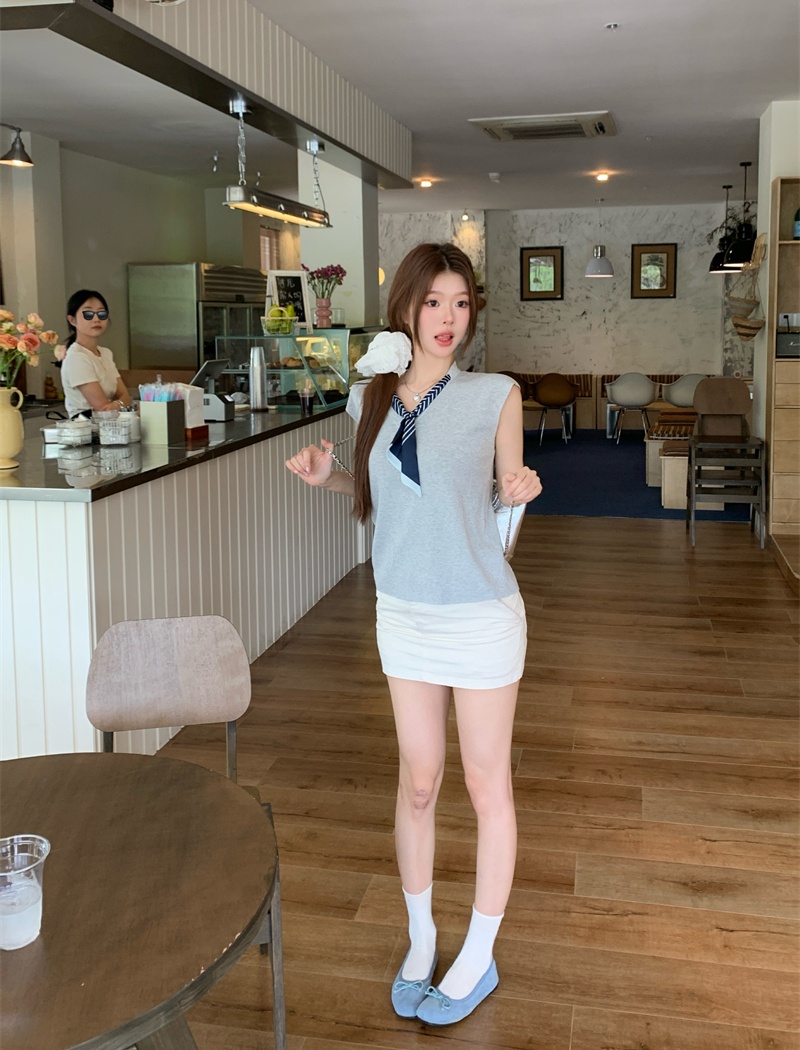Niche with scarves slim Casual summer all-match tops