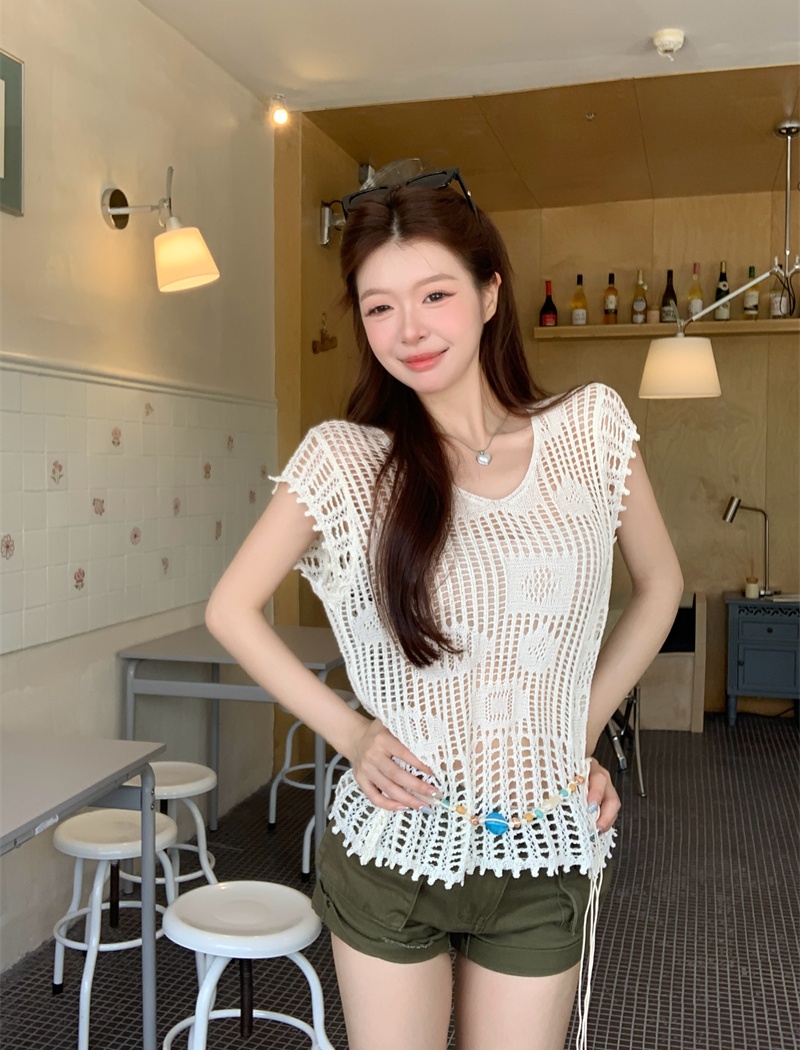 Summer sleeveless Bohemian style vest thin vacation smock