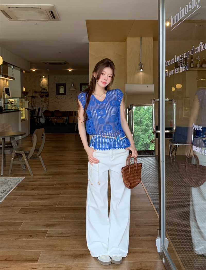 Summer sleeveless Bohemian style vest thin vacation smock