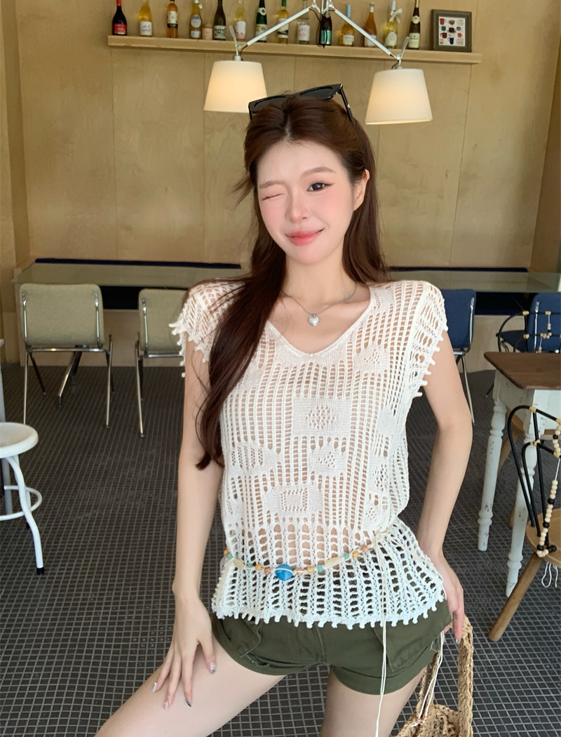 Summer sleeveless Bohemian style vest thin vacation smock
