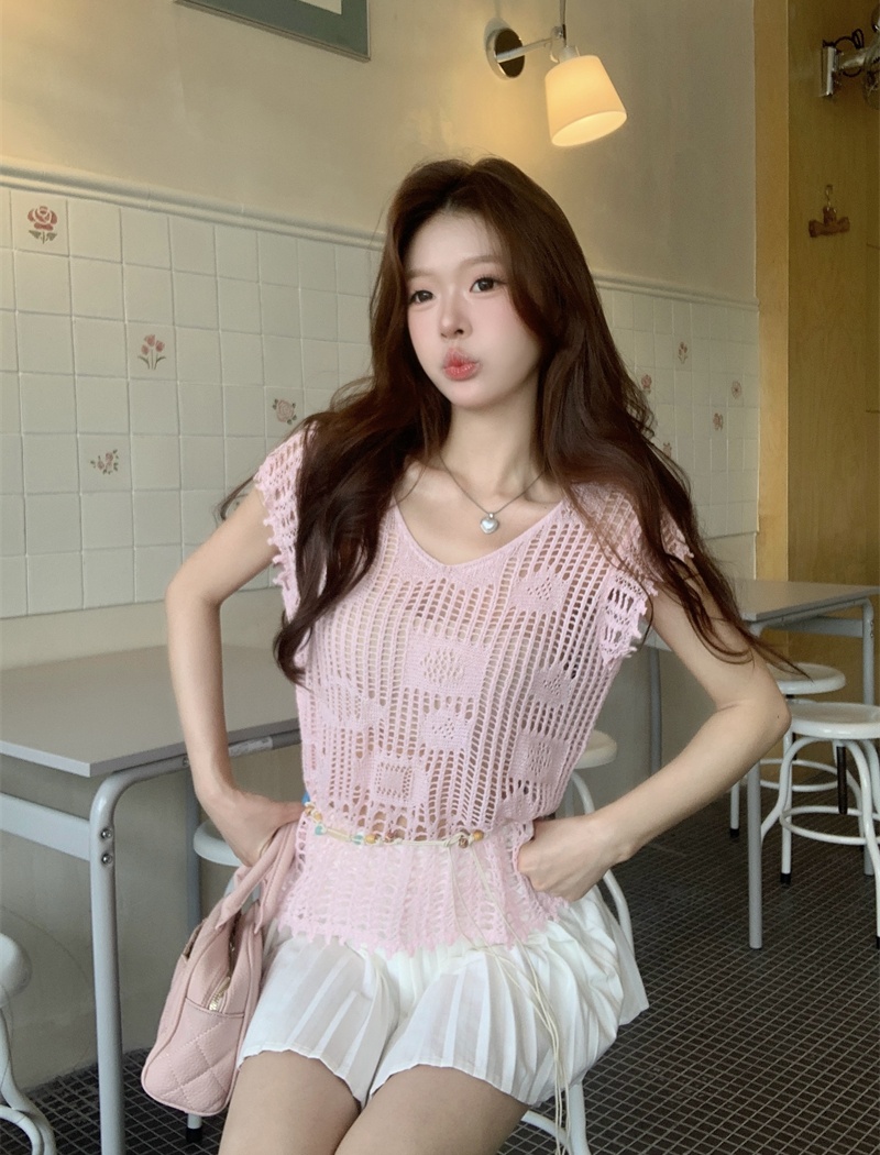 Summer sleeveless Bohemian style vest thin vacation smock