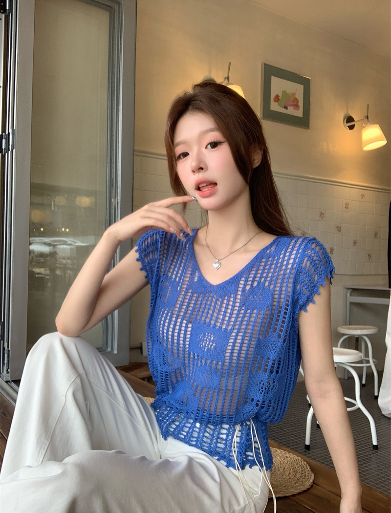 Summer sleeveless Bohemian style vest thin vacation smock