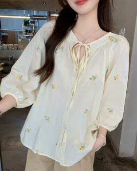 Loose temperament frenum all-match France style tops