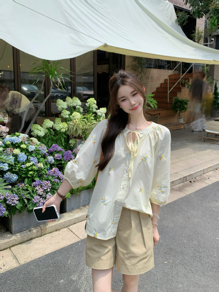 Loose temperament frenum all-match France style tops