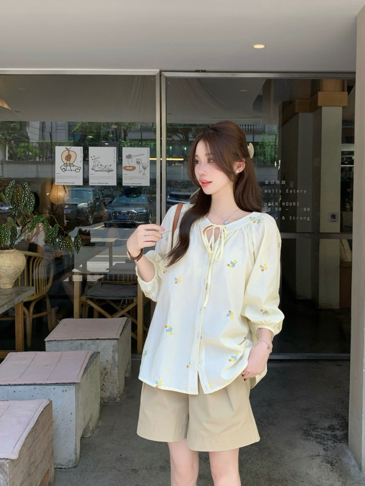 Loose temperament frenum all-match France style tops