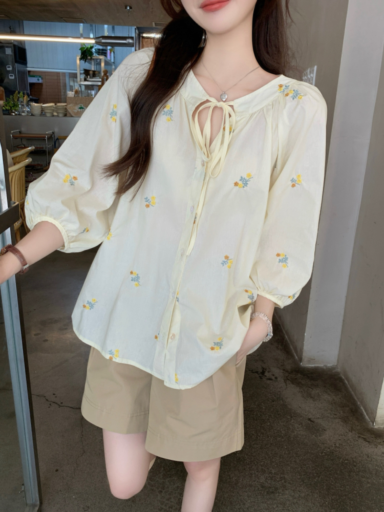 Loose temperament frenum all-match France style tops
