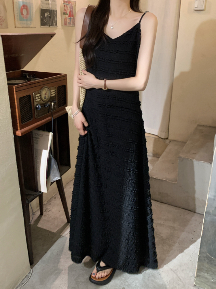 A-line all-match dress sling simple long dress for women