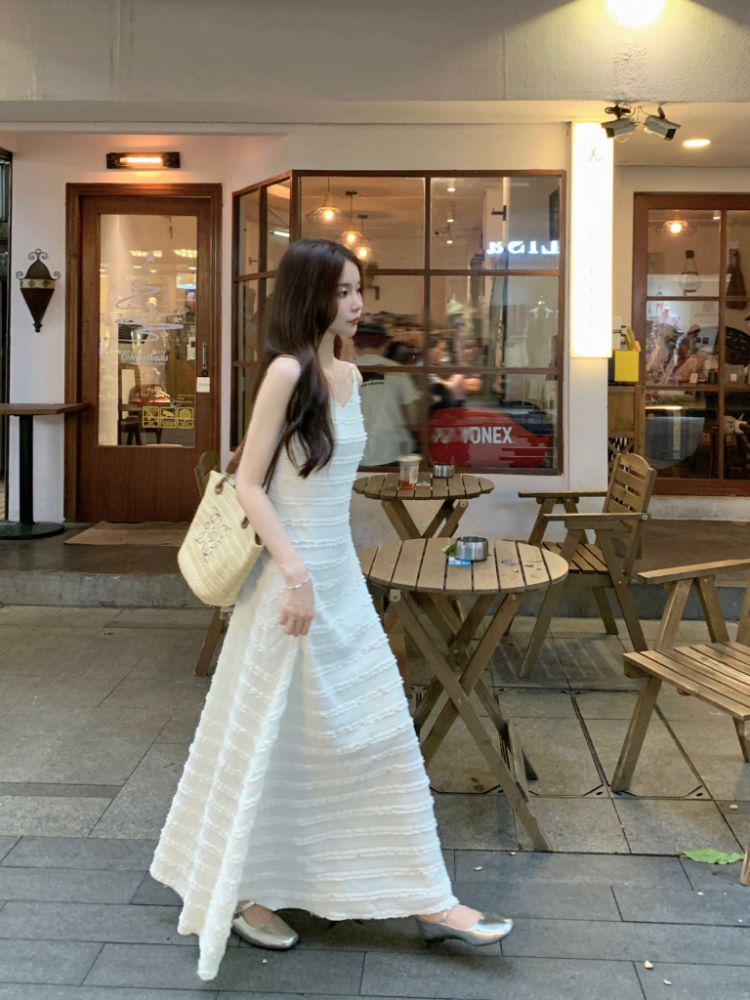A-line all-match dress sling simple long dress for women