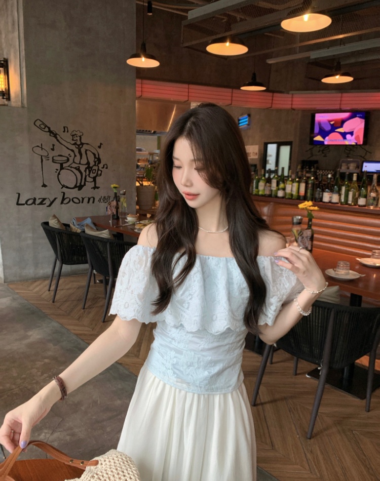 Summer white embroidery tops thin short sleeve shirt for women