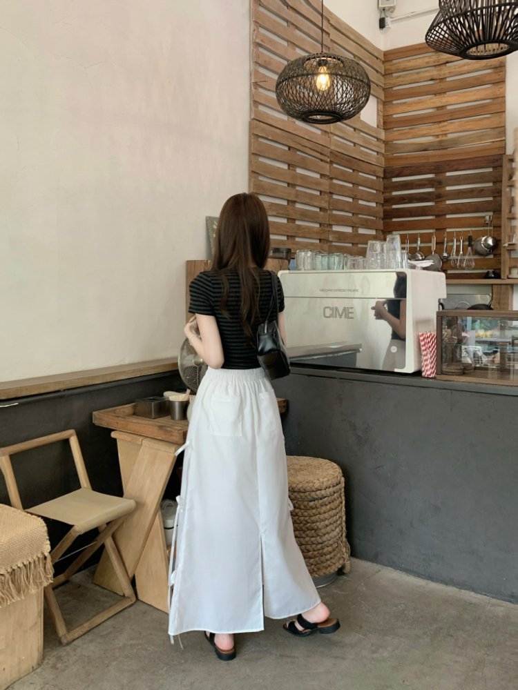 Slim high waist bow frenum Korean style niche skirt
