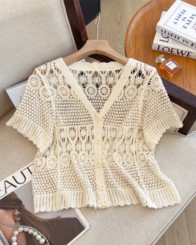 Outside the ride thin strap dress hollow small shawl for women