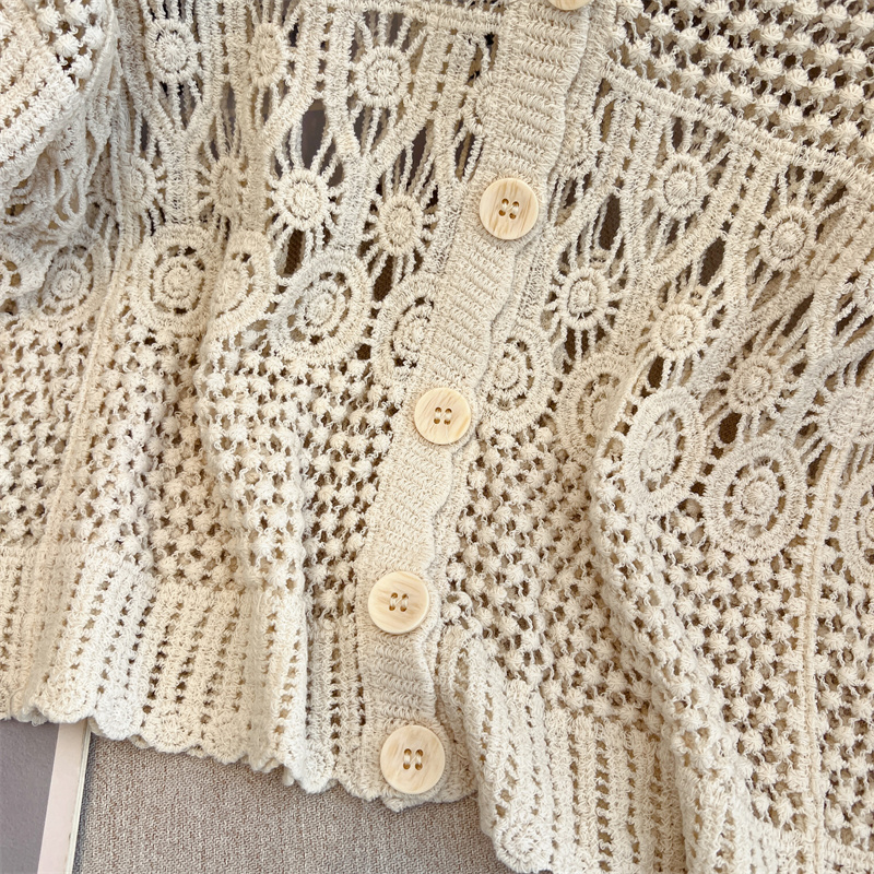 Outside the ride thin strap dress hollow small shawl for women