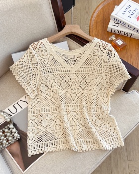 Lace fashion sweater Western style temperament tops