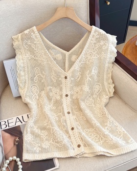 France style V-neck vest temperament tops for women
