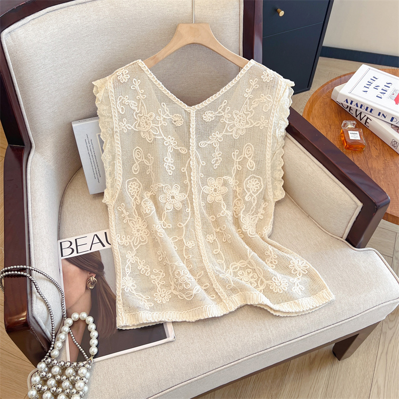 France style V-neck vest temperament tops for women