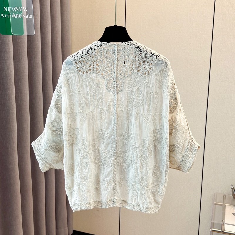 Hollow sunscreen cardigan short sleeve crochet tops