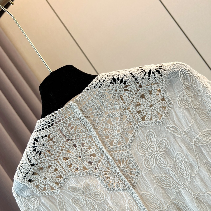 Hollow sunscreen cardigan short sleeve crochet tops