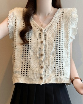 France style Western style vest unique V-neck tops for women