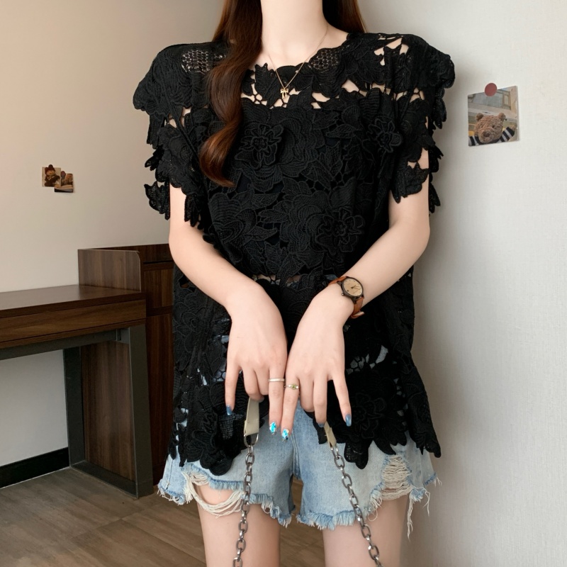 Hollow crochet tops summer France style vest