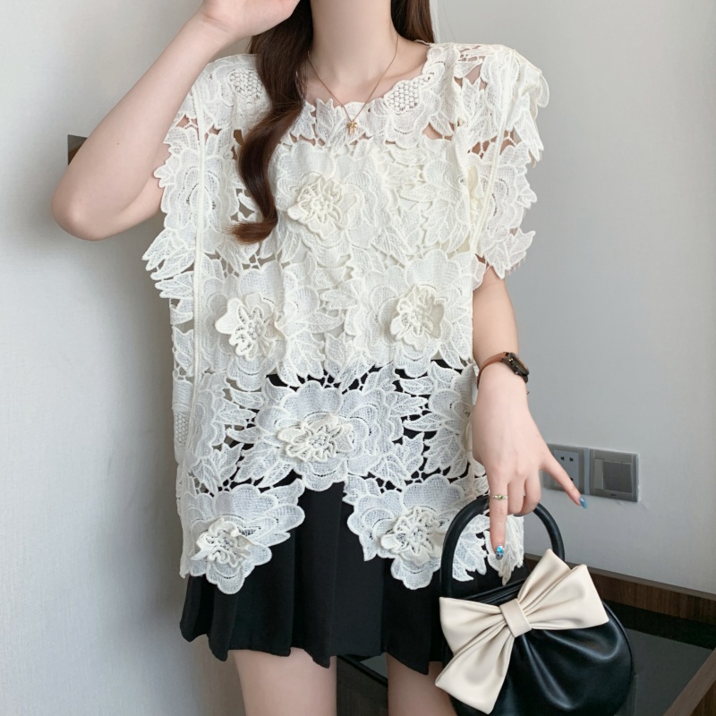 Hollow crochet tops summer France style vest