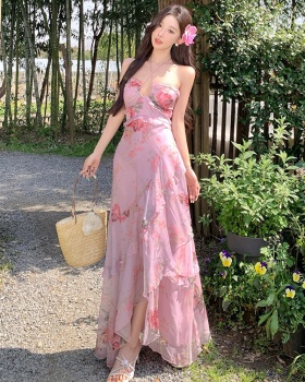 Seaside skirt hem dress mermaid long dress