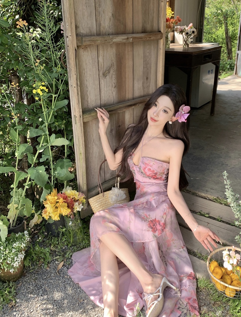 Seaside skirt hem dress mermaid long dress