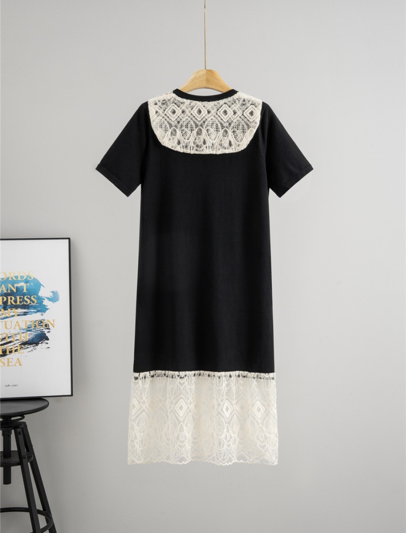 Bandage knitted splice France style dress for women