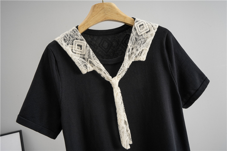 Bandage knitted splice France style dress for women