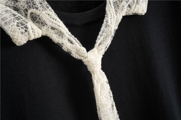 Bandage knitted splice France style dress for women