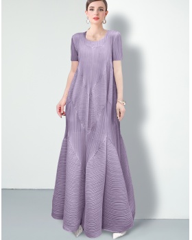 Pleats Please pleated bud short sleeve dress