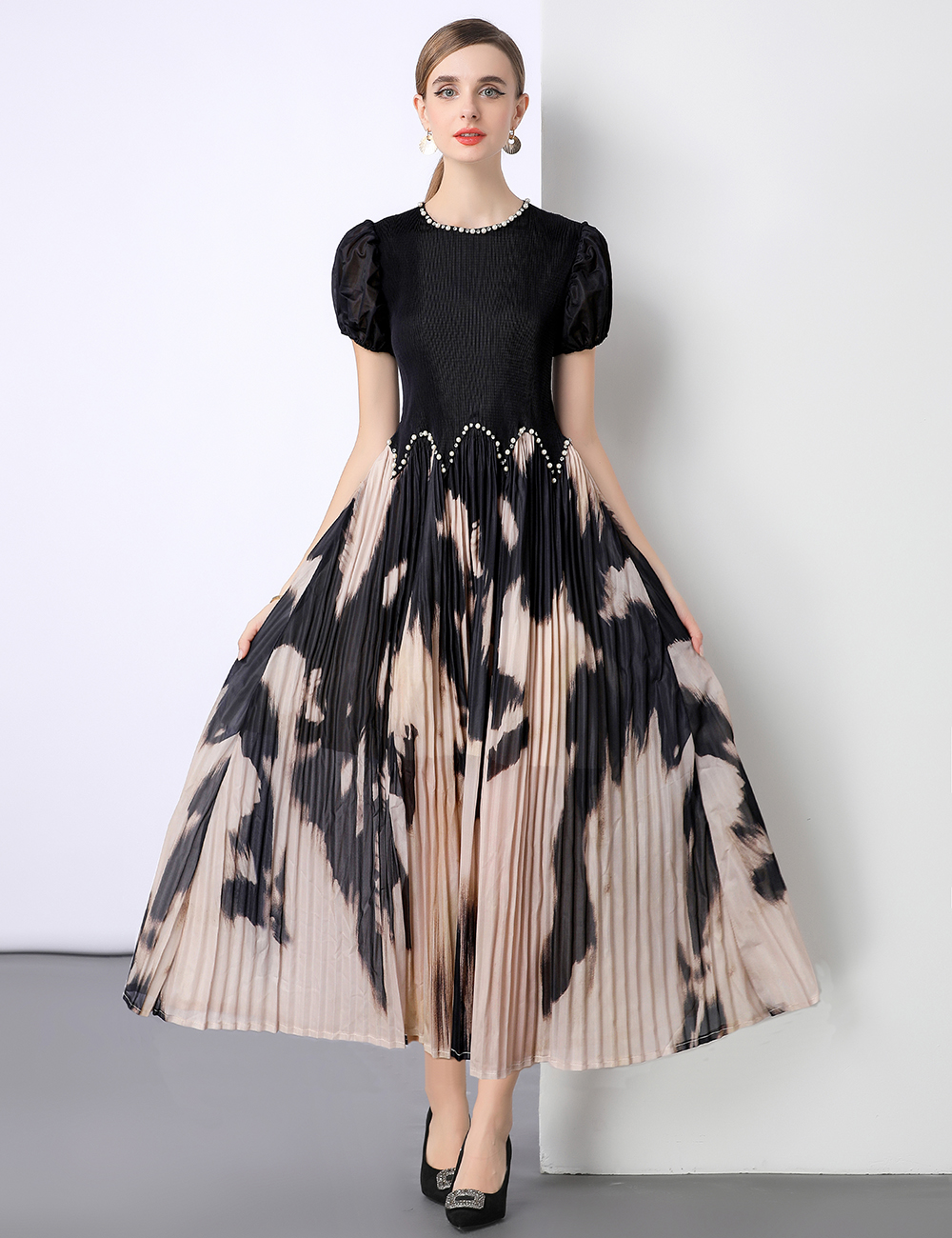 Pleats Please short sleeve dress not Bohemian beach dress