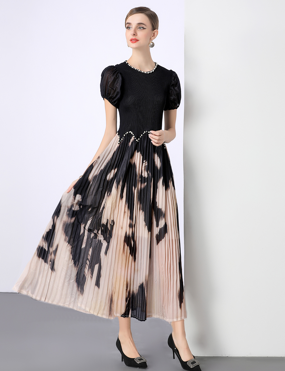 Pleats Please short sleeve dress not Bohemian beach dress