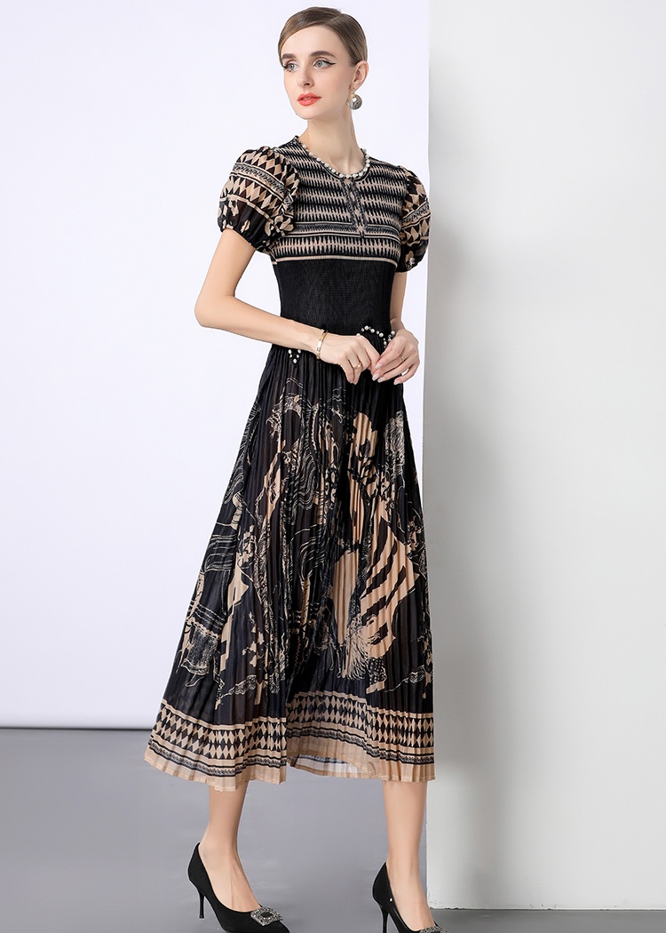 Short sleeve fold dress not Bohemian beach dress