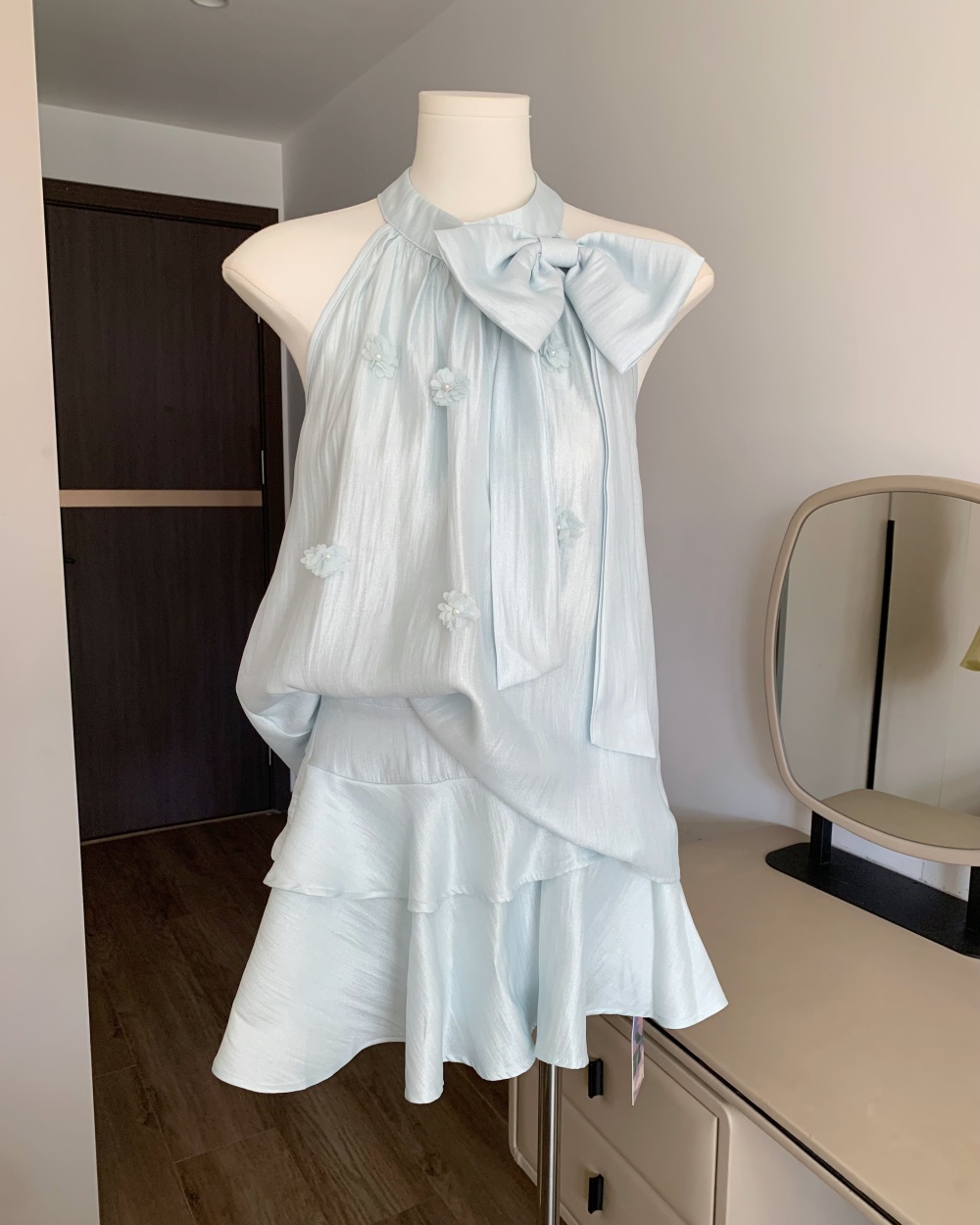 Halter summer tops sleeveless skirt 2pcs set for women