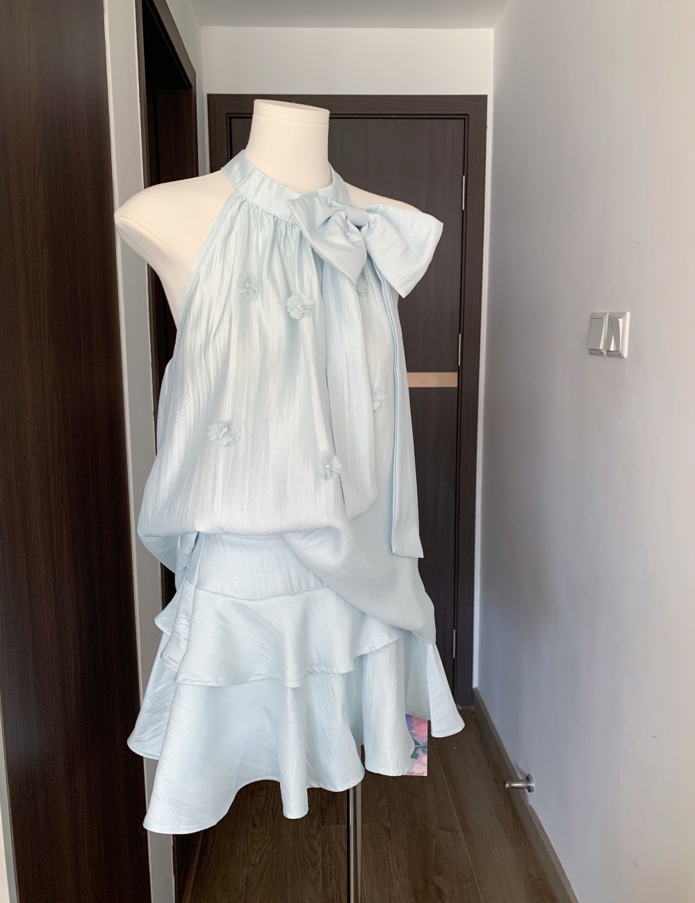 Halter summer tops sleeveless skirt 2pcs set for women