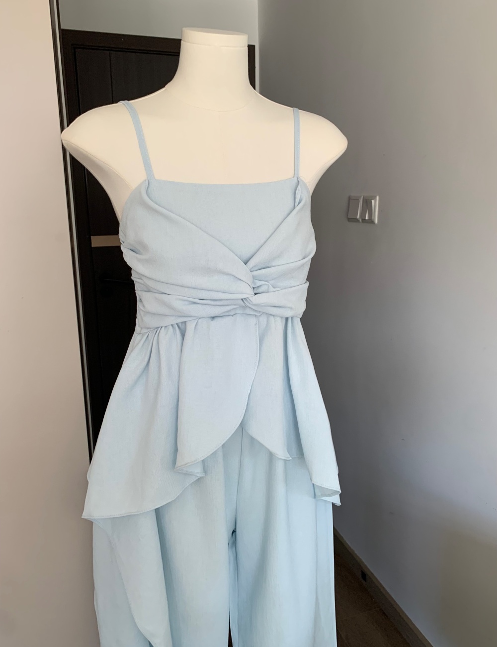 Simple niche wide leg pants grace sling tops 2pcs set