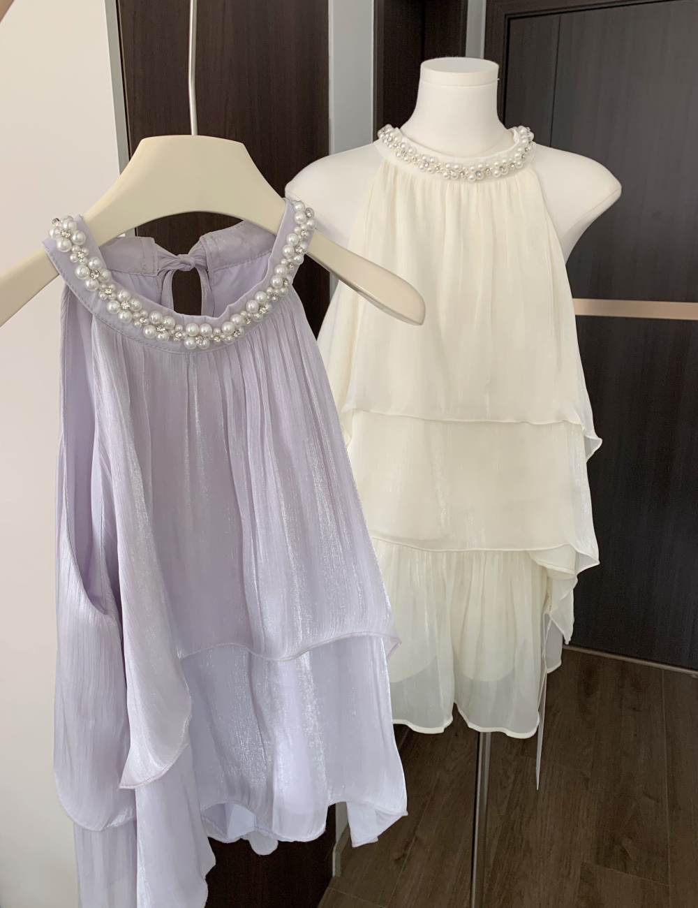 Slim pure tops halter all-match culottes a set