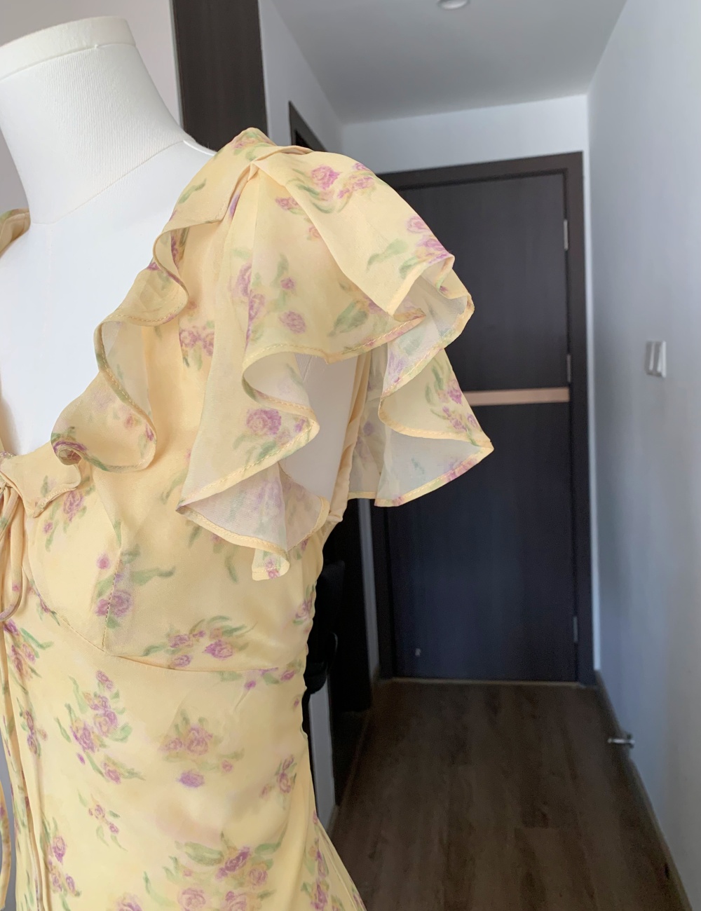 Temperament summer vacation long green floral dress