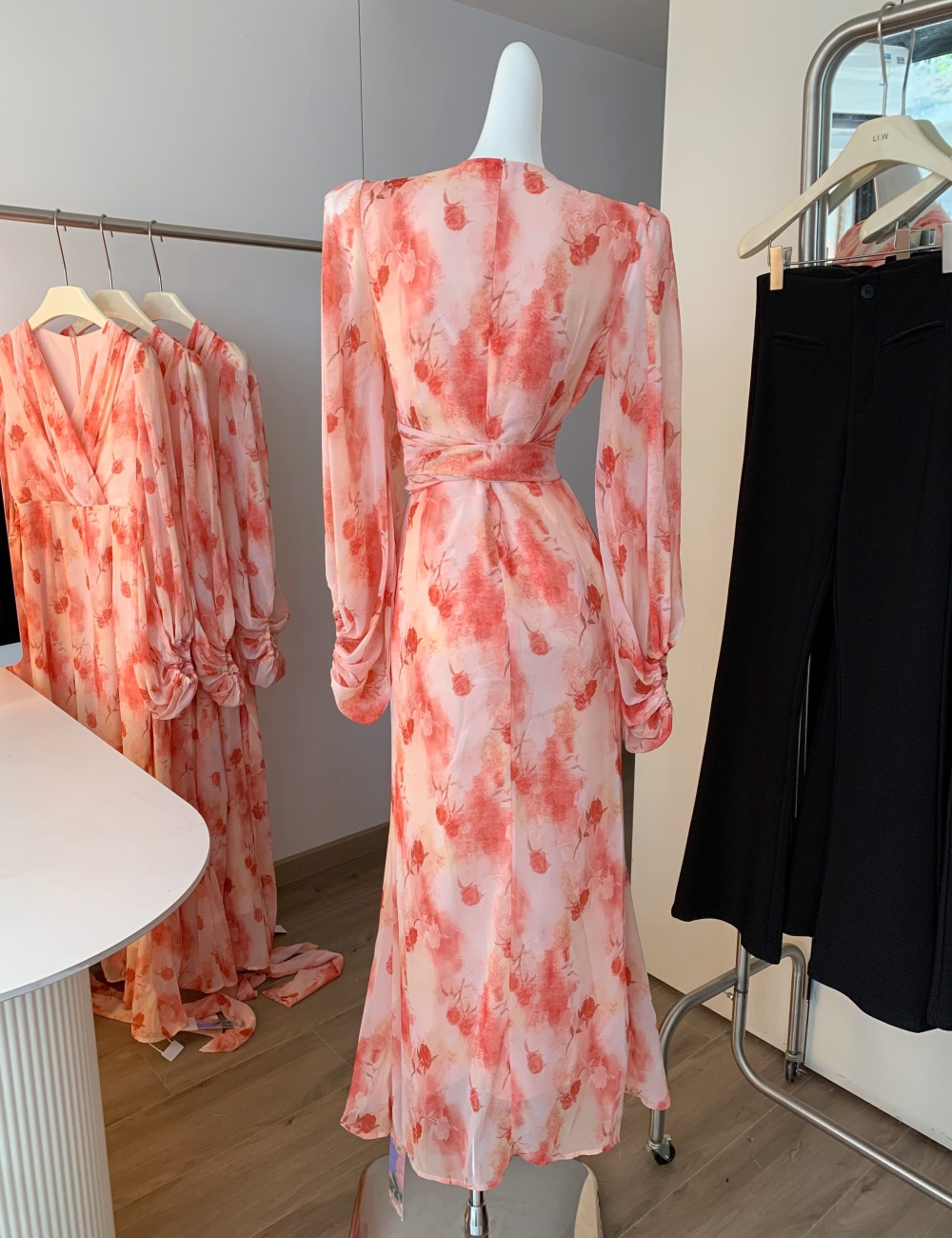 Western style summer dress printing frenum long dress