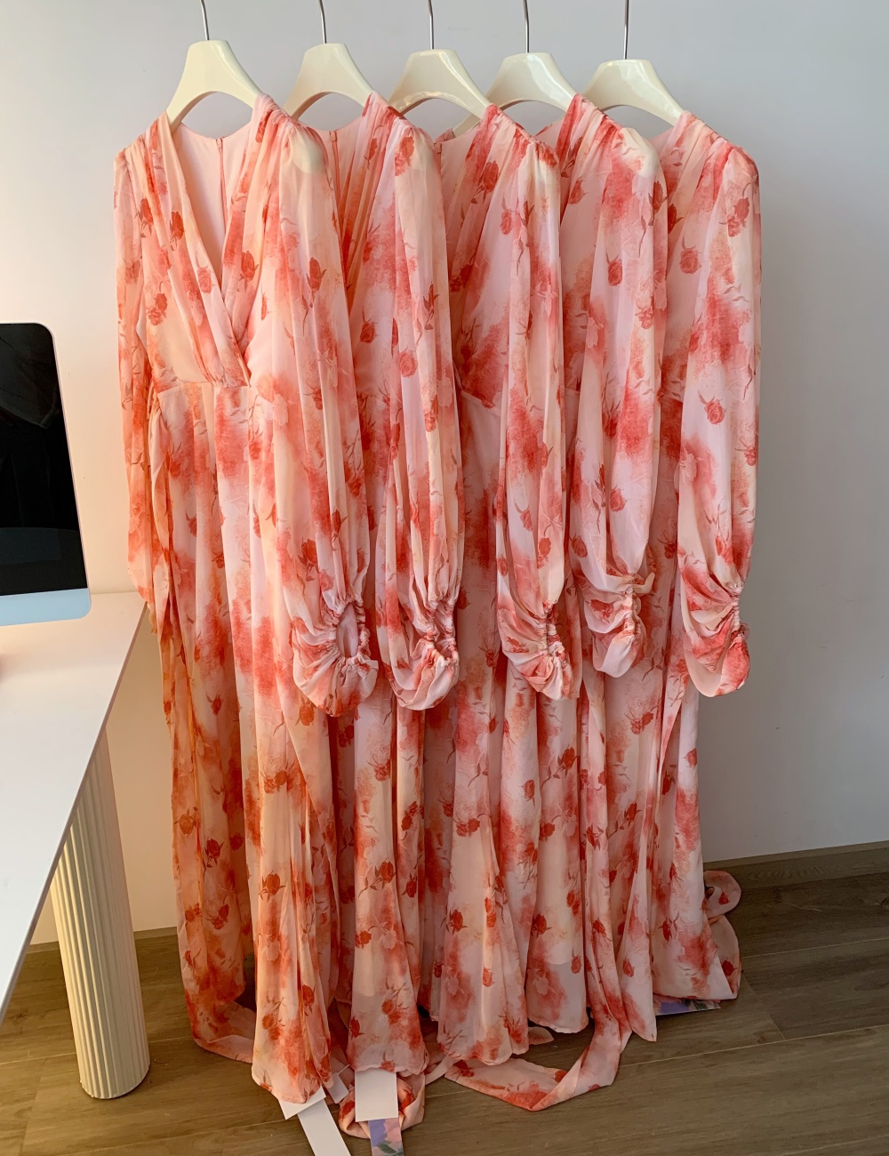 Western style summer dress printing frenum long dress