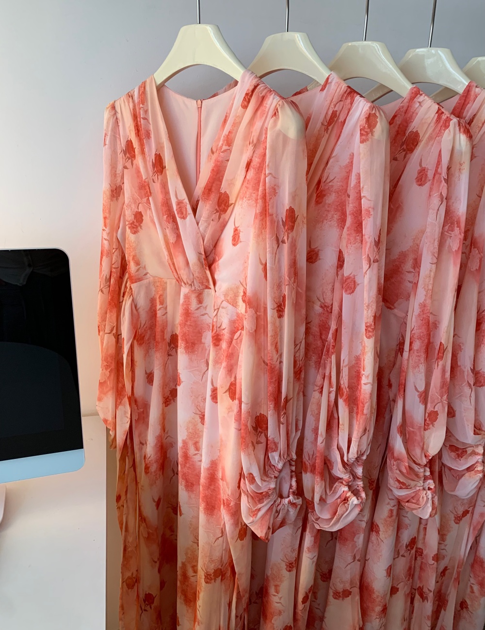 Western style summer dress printing frenum long dress