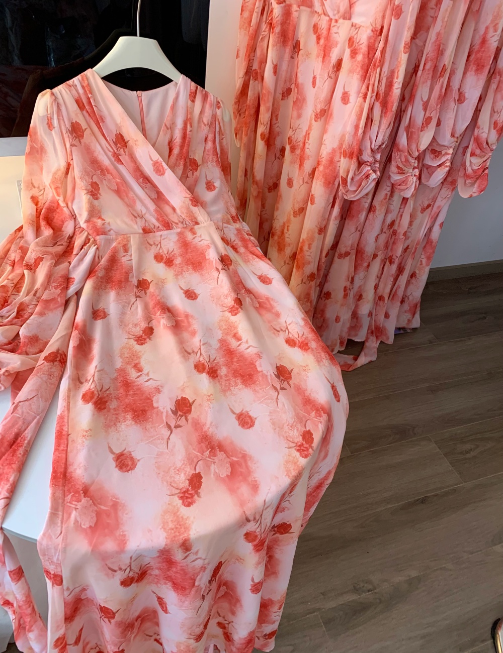 Western style summer dress printing frenum long dress