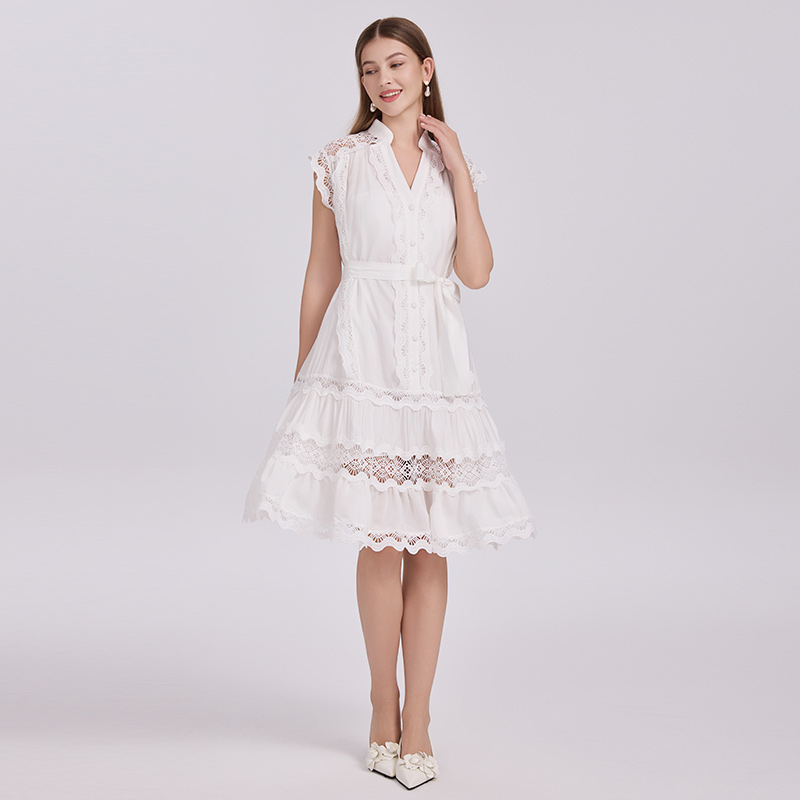 Sleeveless dress pinched waist long dress for women