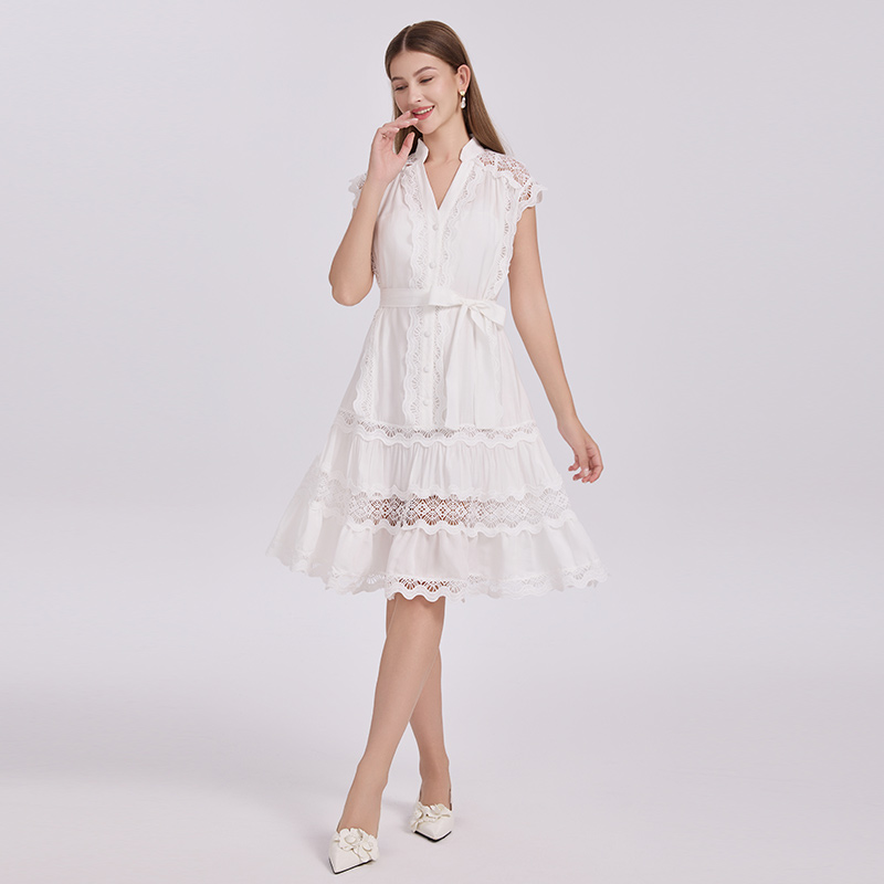 Sleeveless dress pinched waist long dress for women