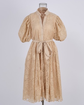 Embroidery waistband temperament dress for women