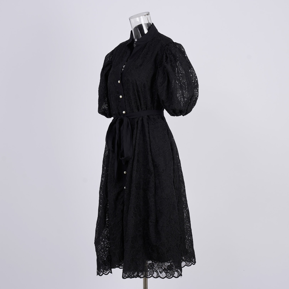 Embroidery waistband temperament dress for women