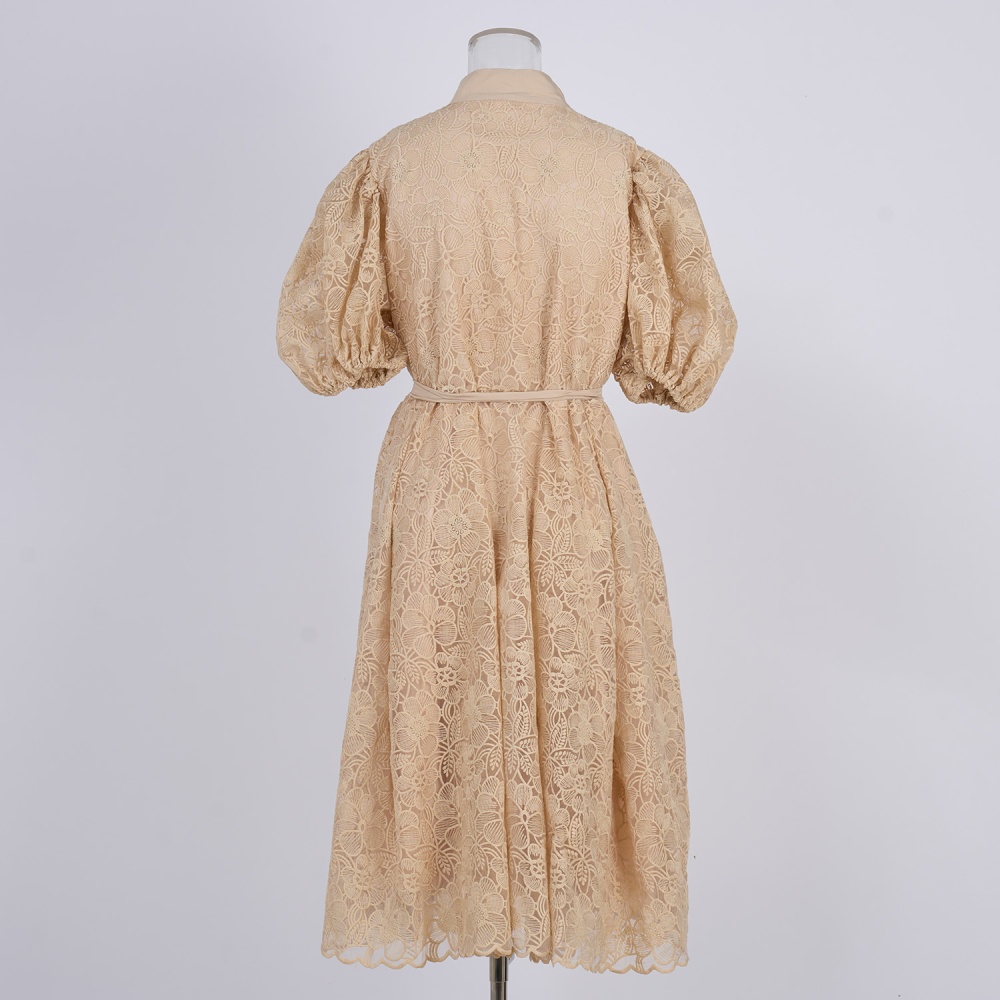 Embroidery waistband temperament dress for women