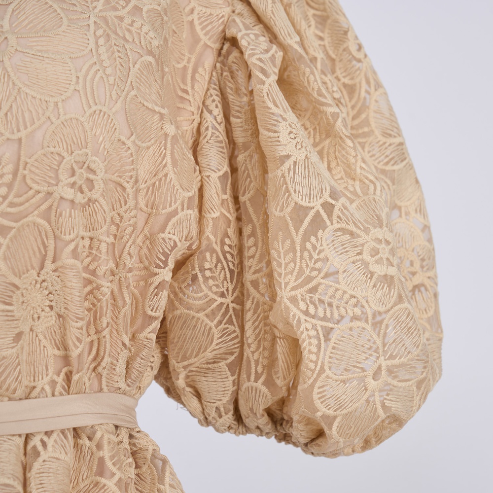 Embroidery waistband temperament dress for women