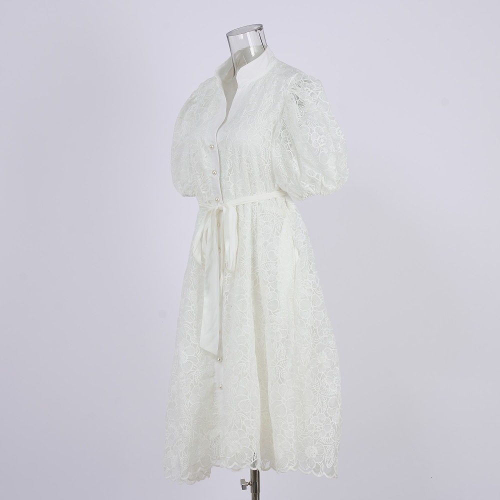 Embroidery waistband temperament dress for women